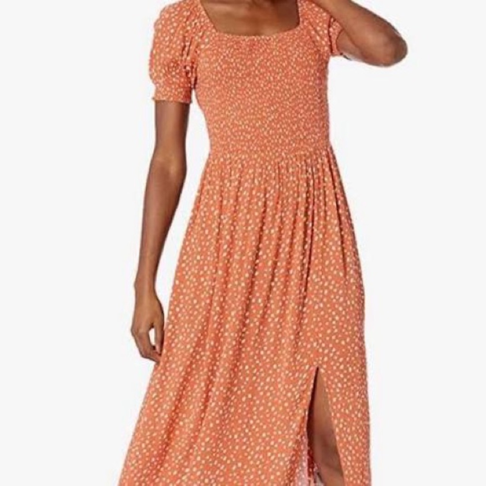 Roxy Orange Floral Midi Dress